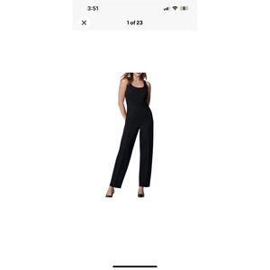 Spanx Black Ponte Corset Perfect Collection Jumpsuit Pockets Size XL